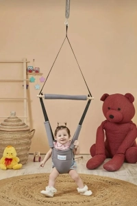 Hoppala Zıpzıp Yüz Korumalı Kanguru, Yaylı Denge Bebek Yürüteci Doğal Ahşap